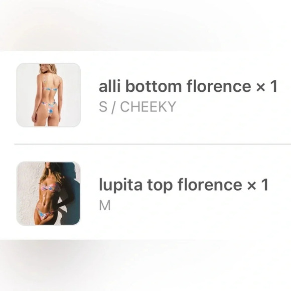 EUC OneOne Swimwear Bikini SET Lupita Florence Print Alli Cute Multicolor - Picture 9 of 11